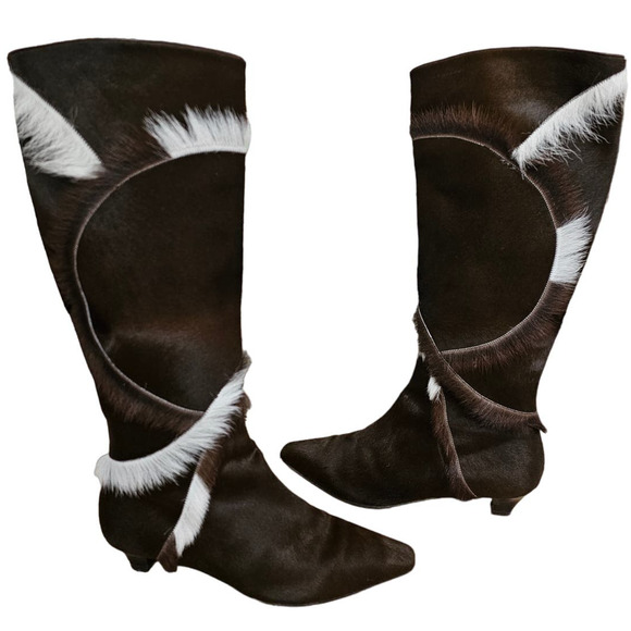 Salvatore Ferragamo Shoes - Salvatore Ferragamo Pony Hair Heeled Boots 9